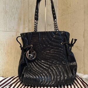 Henri Bendel Black Shimmer Shoulder Bag